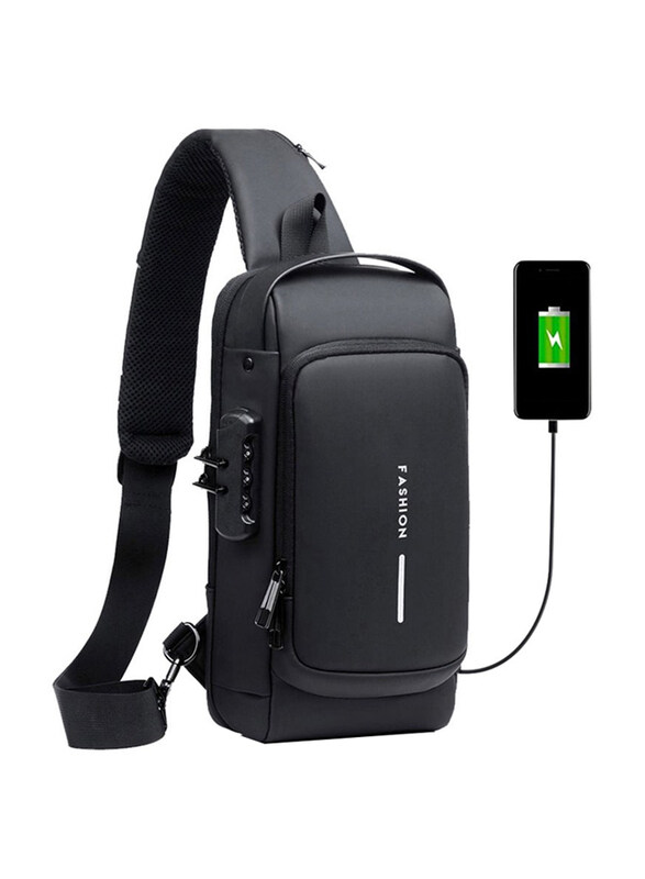 

Generic Waterproof Motorcycle Bag Password Anti-Theft Chest Bag, Black