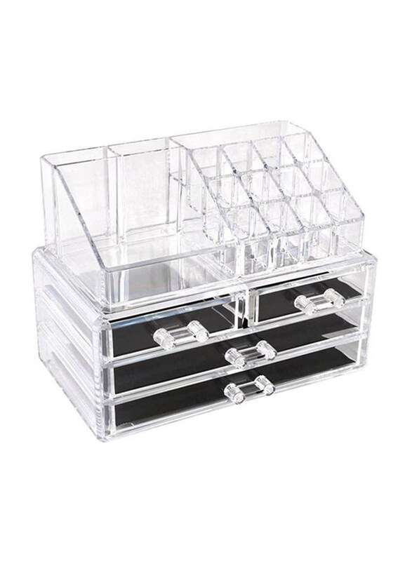 

Generic Makeup Holder Display Jewellery Storage Case 4 Drawer, Clear