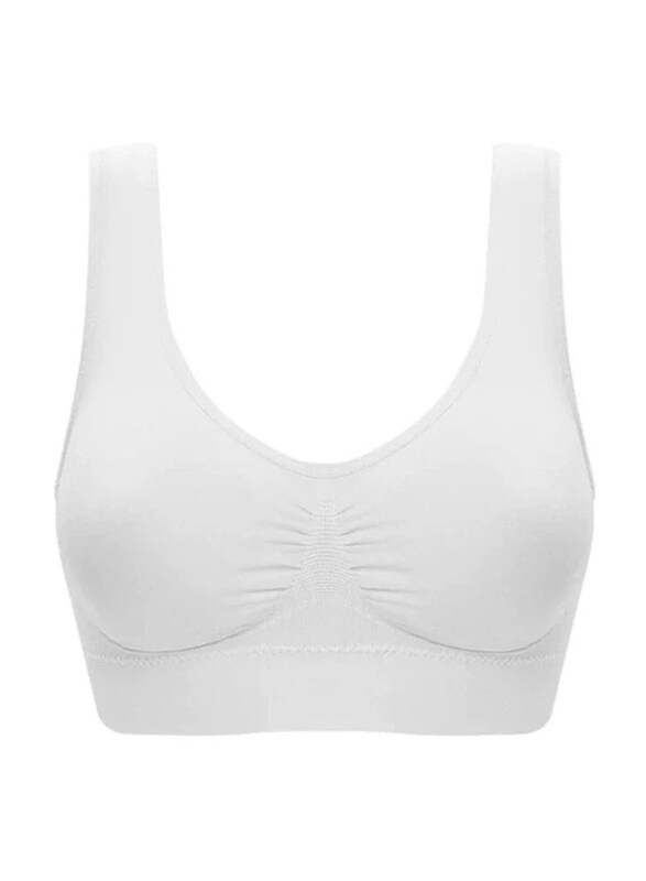 

Generic Women's Seamless High Impact Sports Bra with Removable Cups, White