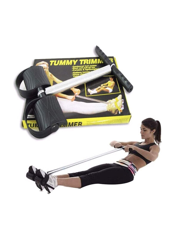 

DubaiGallery Elastic Sit Up Pull Rope Dual Spring Tummy Trimmer, Black