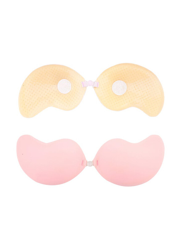 

OUTAD Push Up Bust Front Closure Strapless Invisible Bra, Pink, One Size