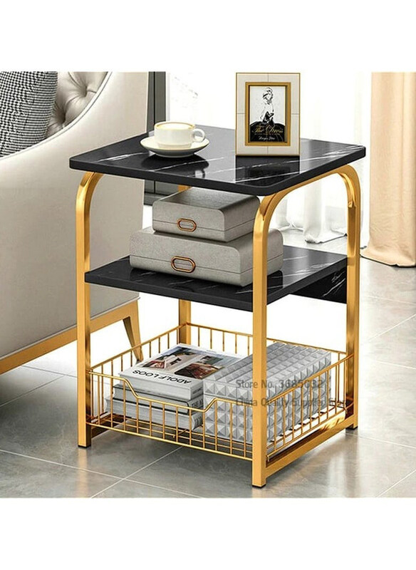 

DubaiGallery Modern Luxury Creative Living Room Bed Sofa Table, Black/Gold