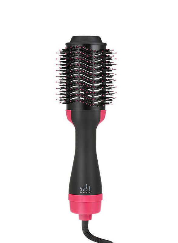 

Generic Multi-Functional Hair Dryer And Volumizer Roller Comb, Pink/Black