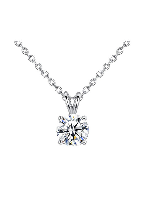 

Generic Zircon Inlaid Exquisite Necklace for Women, Silver