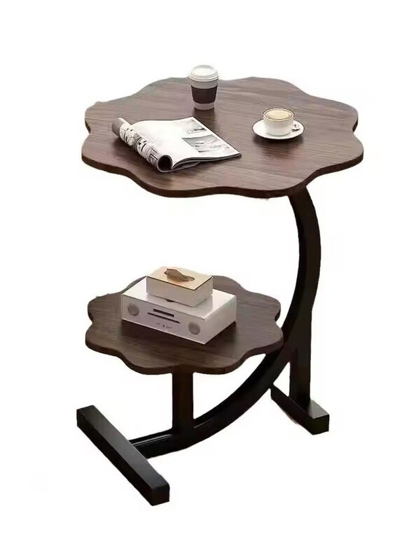 

DubaiGallery Living Room Sofa Side Coffee Table for Home, Black/Brown