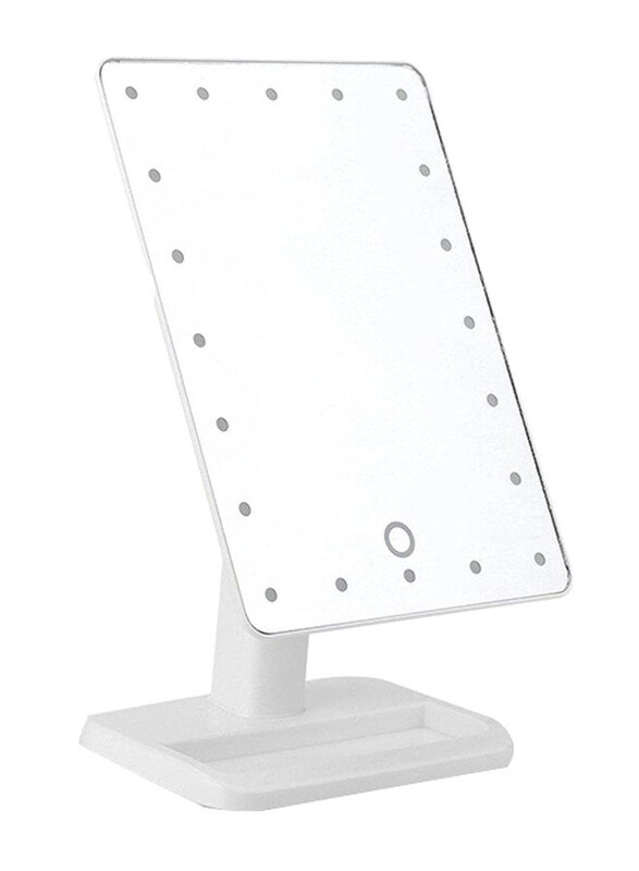 

Generic LED Light Makeup Countertop Vanity Mirror. 30 x 15cm, White