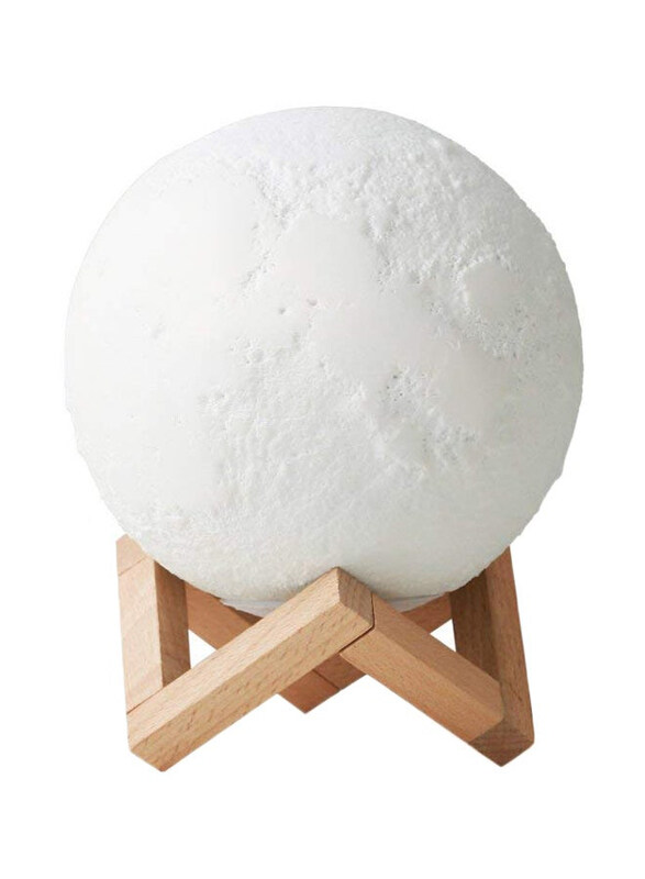 

Cytheria 3D Printed Moon Lamp with Wood Stand, 10cm, White
