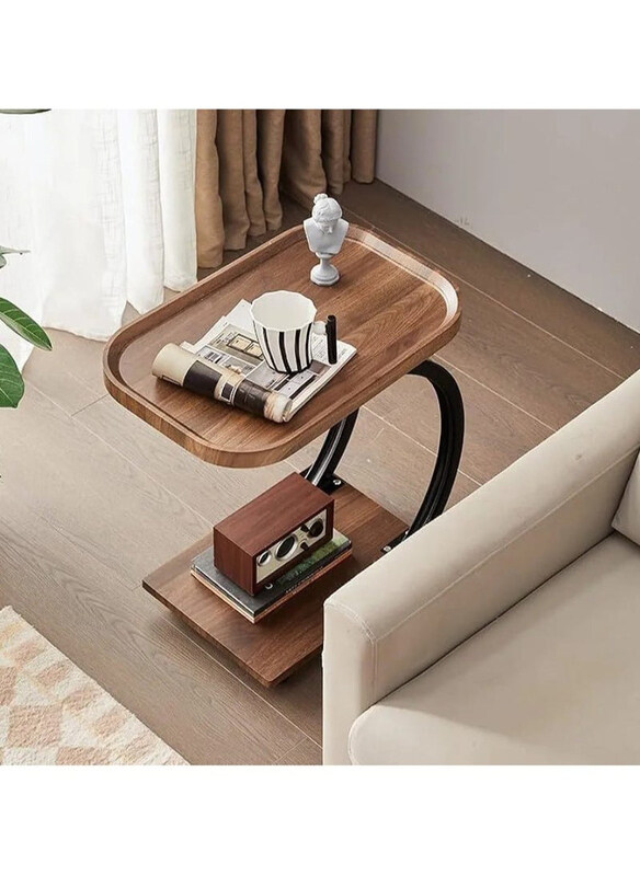 

DubaiGallery Meja Kopi Simple Corners Side Table, Brown/Black