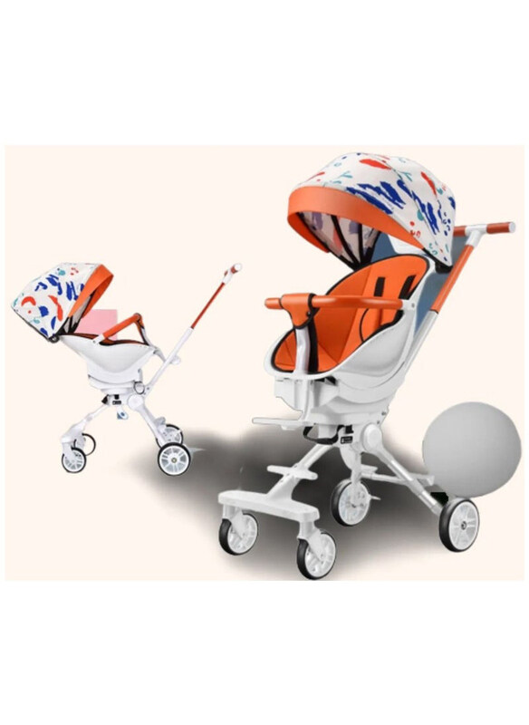 

Generic 360 Degree Two-Way Magic Foldable Kids Stroller with Adjustable Flat Recline Seater, White