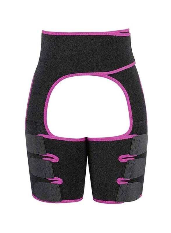 

Generic Leg Slimming/Waist Trimmer/Thigh Trimmer High Waist Neoprene Shapewear with Slimming Belt, Medium, Black/Pink