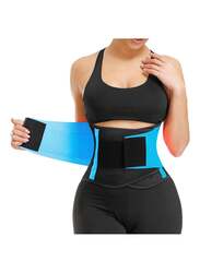 Cytheria Corset Abdomen Slimming Body Shaper Sport Girdle Belt, Medium, Blue/Black