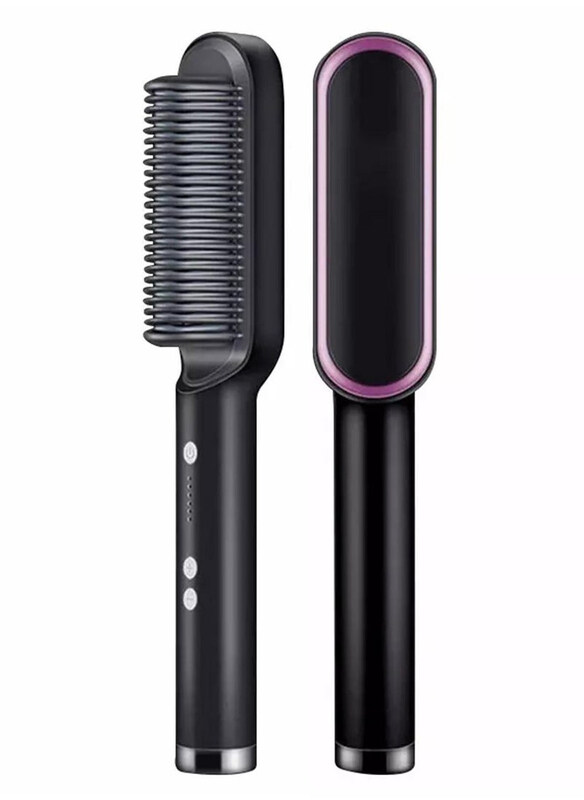 

DubaiGallery Hair Straightener Brush, Black/Grey