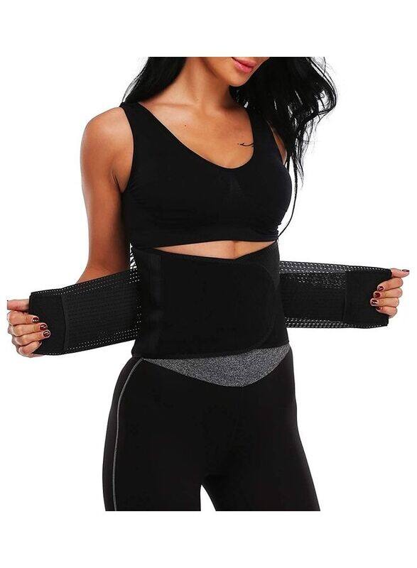 

XiuWoo Waist Trainer Trimmer Sauna Sweat Belt Shapewear, Large, Black