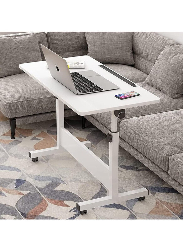 

DubaiGallery Lifted Height Adjustable Home Office Computer Desk with 4 Wheels, White