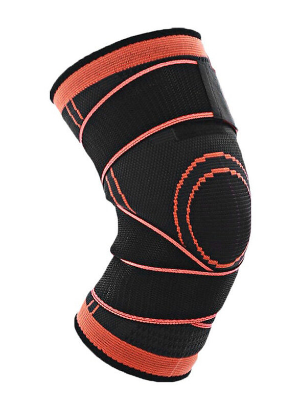 

Generic Basketball Unisex Knee Brace Pad with Breathable Bandage, 28 x 1.5 x 17cm, Y13876-S-KM, Black/Orange