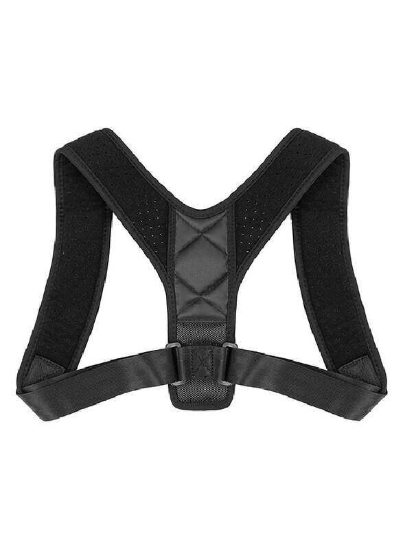

Generic Adjustable Upper Back Brace Posture Corrector, Black