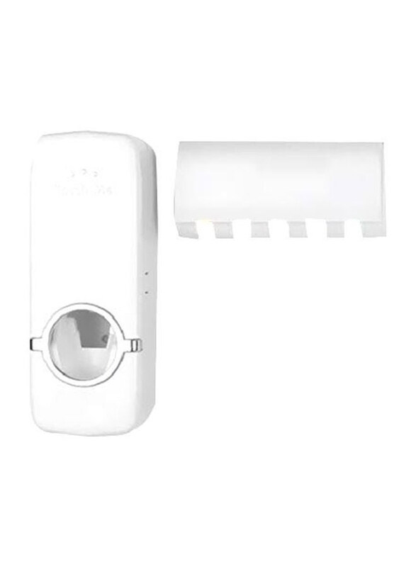 

Generic Toothbrush Holder With Toothpaste Dispenser, White