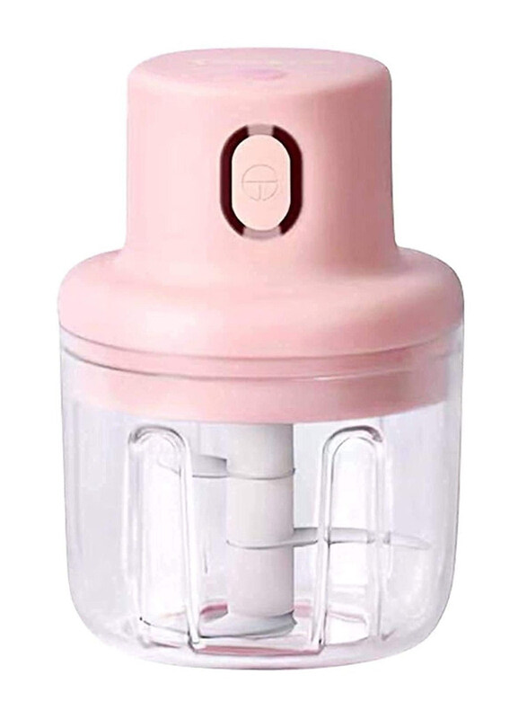 

DubaiGallery Electric Wireless USB Garlic Press Food Chopper, 45W, Pink/Clear