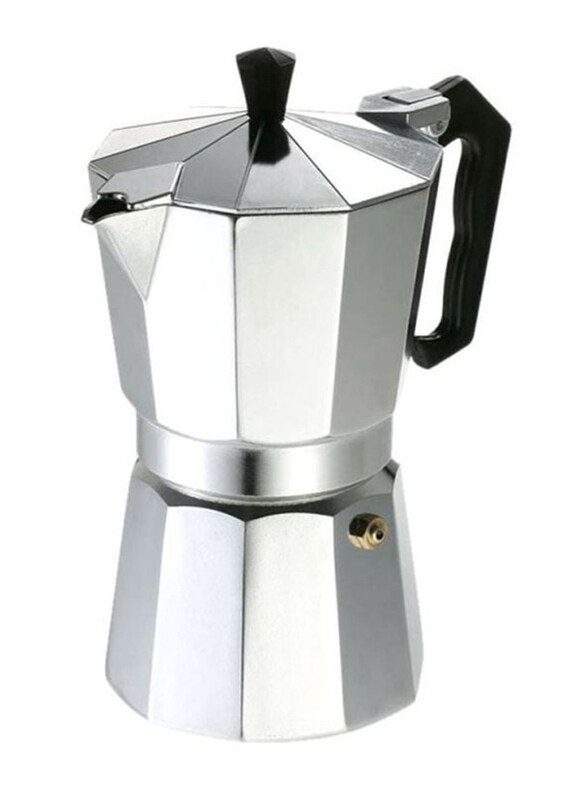 

Dessini 0.5L Aluminum Coffee Maker Pot, Silver/Black