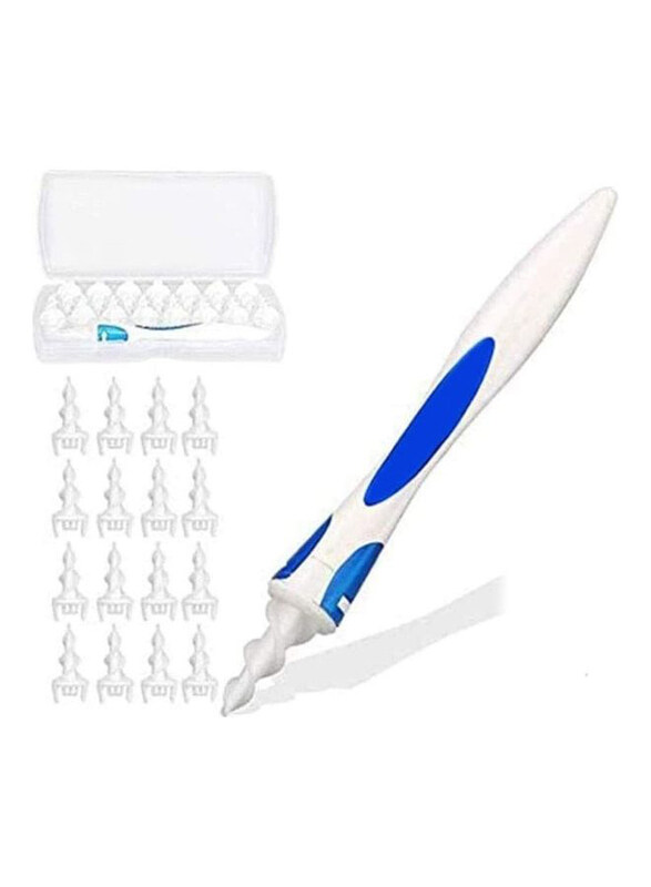 

Generic Spiral Ear Cleaner with 16-Pieces Washable Tips, YA-JJ2529, White/Blue