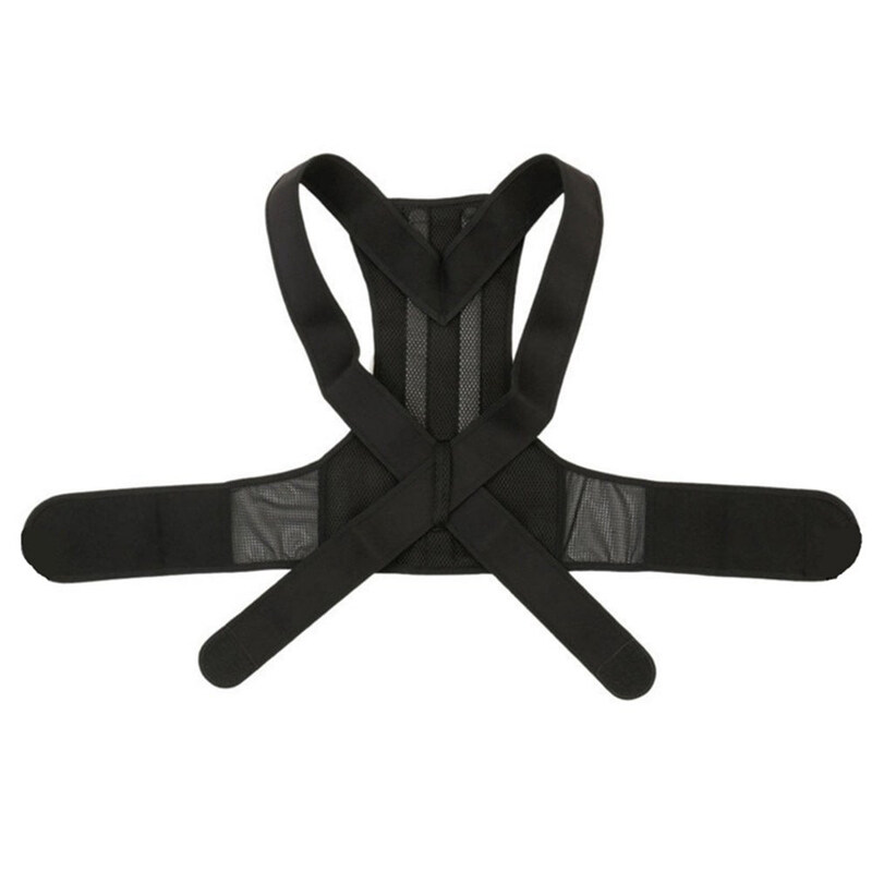 

Generic Adjustable Straps Posture Corrector Back Brace Belt, Black