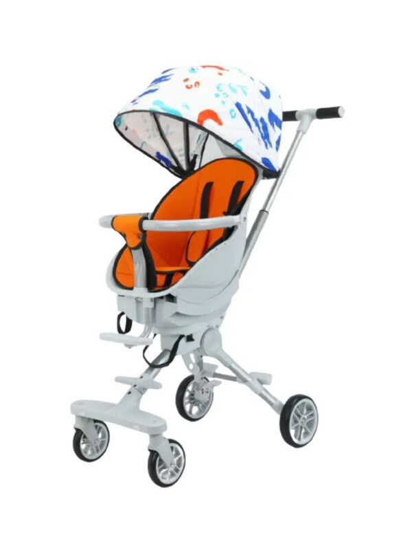 

Generic 360 Degree High Landscape Rotating Baby Seat Foldable Two Way Walking Stroller, White