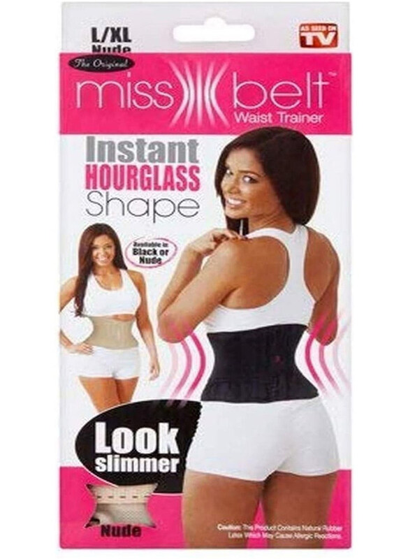 

Miss Belt Miss Belt Instant Hourglass Waist Shaper Trimmer, Black, L/XL