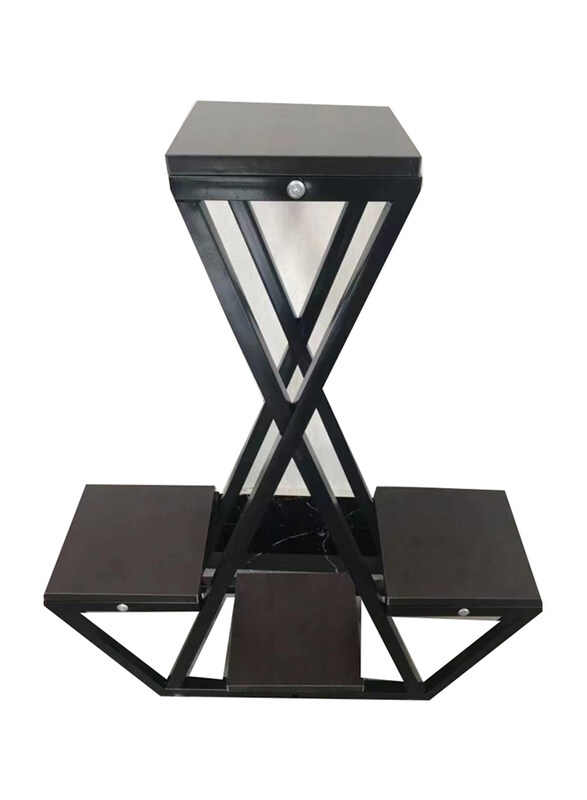 

DubaiGallery Wooden Folding Antique Handmade Side Table, Black