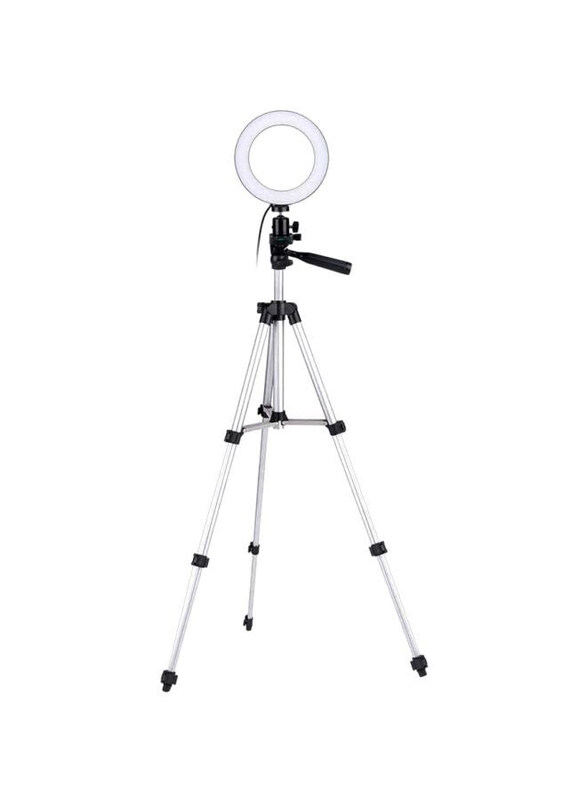 

NA LED Ring Light with Tripod Stand, Clear/Silver/Black