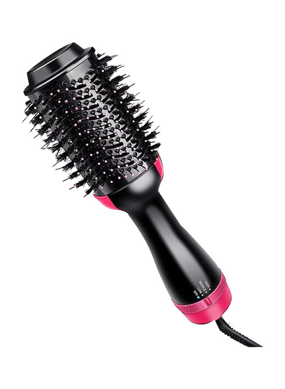 

One Step Pro Multifunctional Infrared Ionic One Step Electric Hair Dryer Comb & Volumizer Straightener, Black/Pink