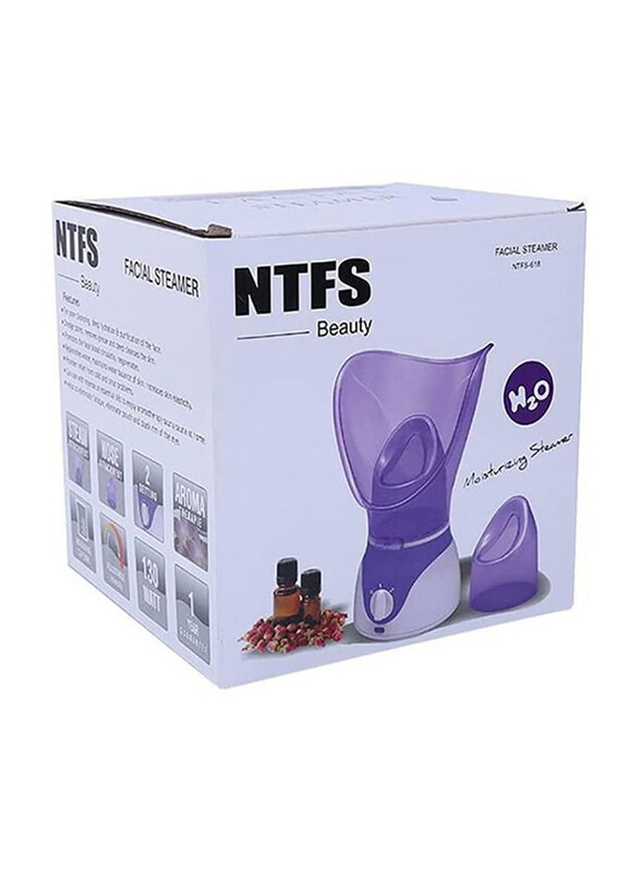 

DubaiGallery Facial Steamer Nano Ionic Hot and Cold Mist Humidifier, White/Purple