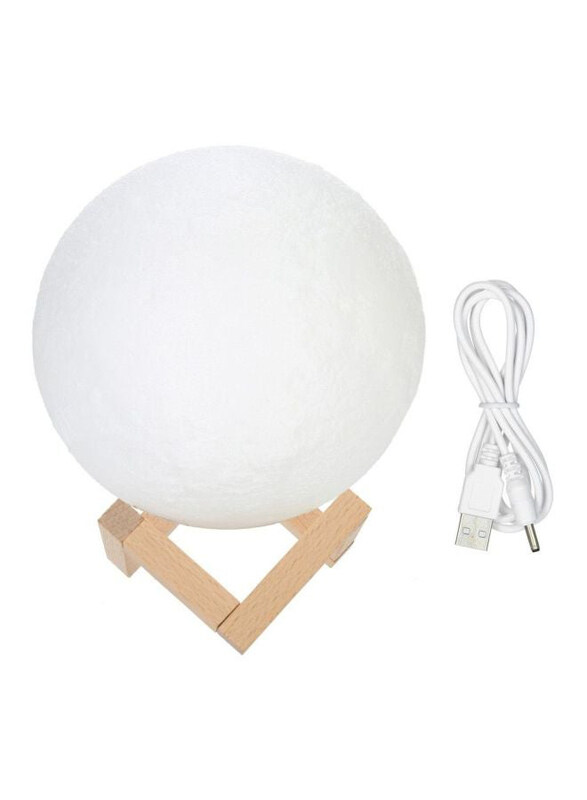 

Generic 3D Printed LED Moon Lamp with Stand, White