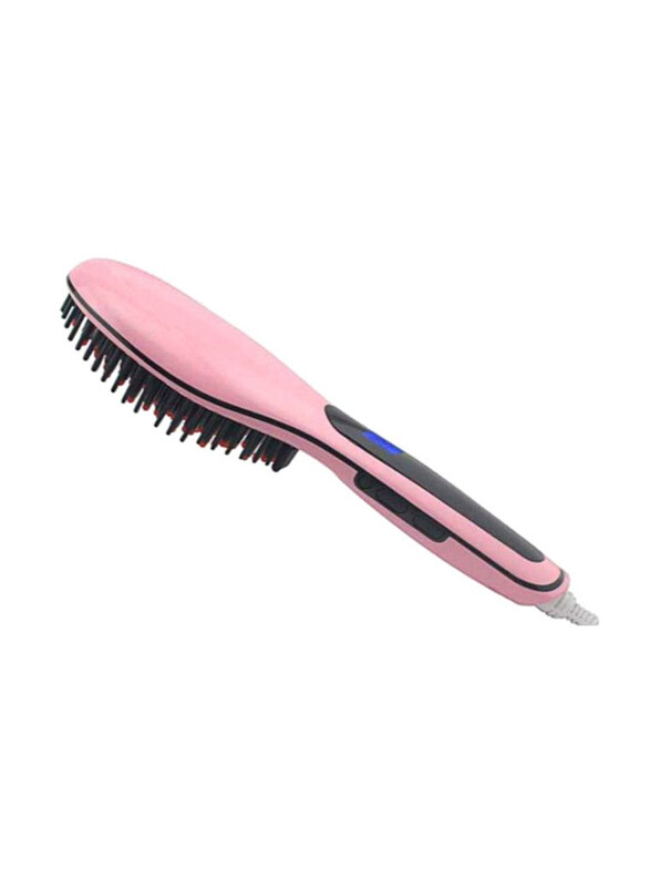 

Generic Hair Straightener Comb Brush, Pink/Black