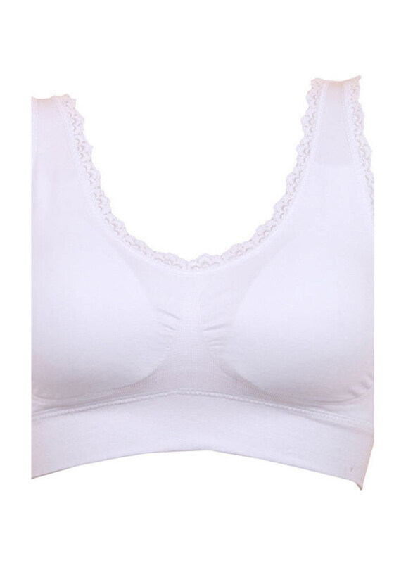 

Generic Breathable Lace Padded Wireless Sport Yoga Push-Up Bra Vest Underwear, White