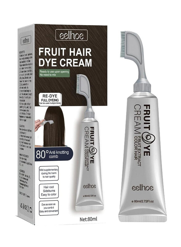 

Eelhoe Magic Color Fruit Dyeing Cream with Comb, 80ml, Black