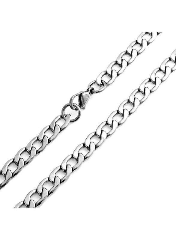 

Bling Jewelry Stainless Steel Curb Chain Necklace for Women, Silver