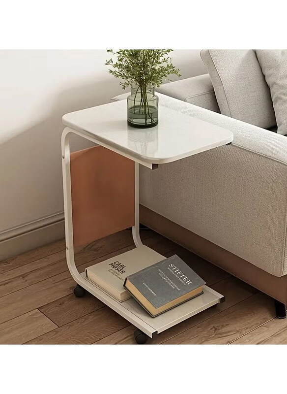 

DubaiGallery Simple Style Removable Laptop Desk Stand Computer Desk Table with Wheel, White