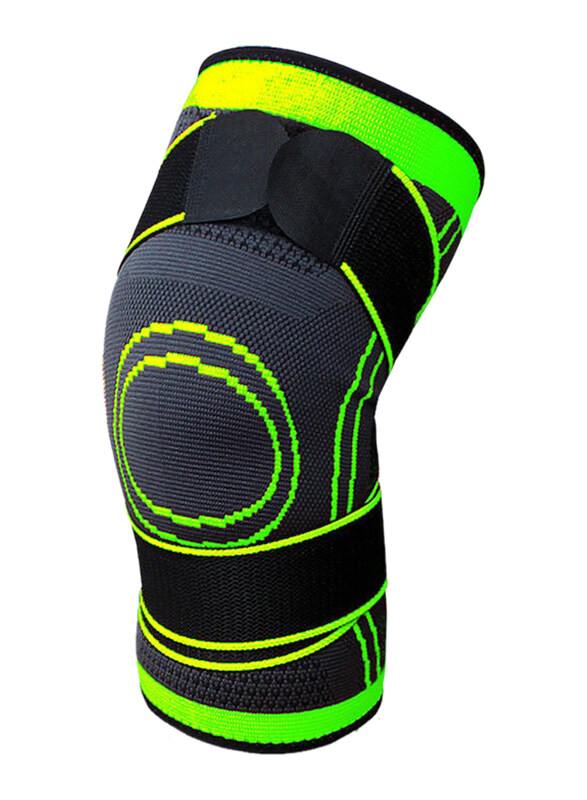 

Generic Knee Brace Compression Knee Support Joint Protection with Adjustable Straps for Running/Cycling/Basketball, Large, Y15931GR-L-KM, Black/Light Green