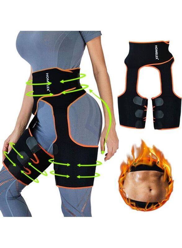 

XiuWoo 3-In-1 Thigh Waist Trimmer, Small-Medium, Orange/Black