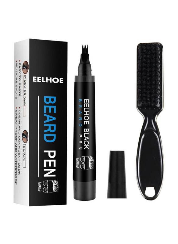

Eelhoe Beard Long Lasting Beard Filling Pen Kit with Brush and Beard Styling Comb Tool, Black