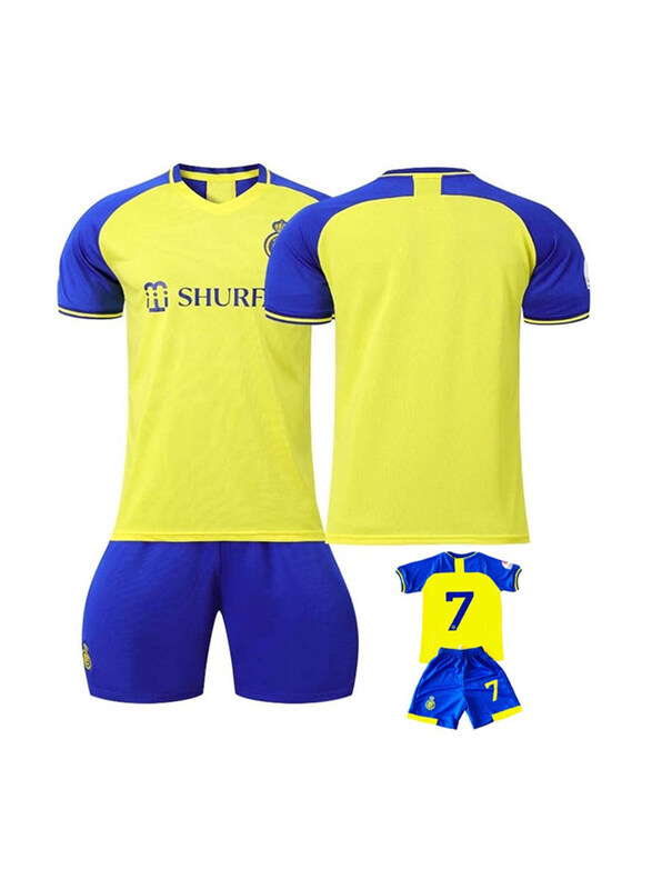 

Generic CR7 Riyadh Team Football Uniform Print No.7 Jersey, Yellow/Blue