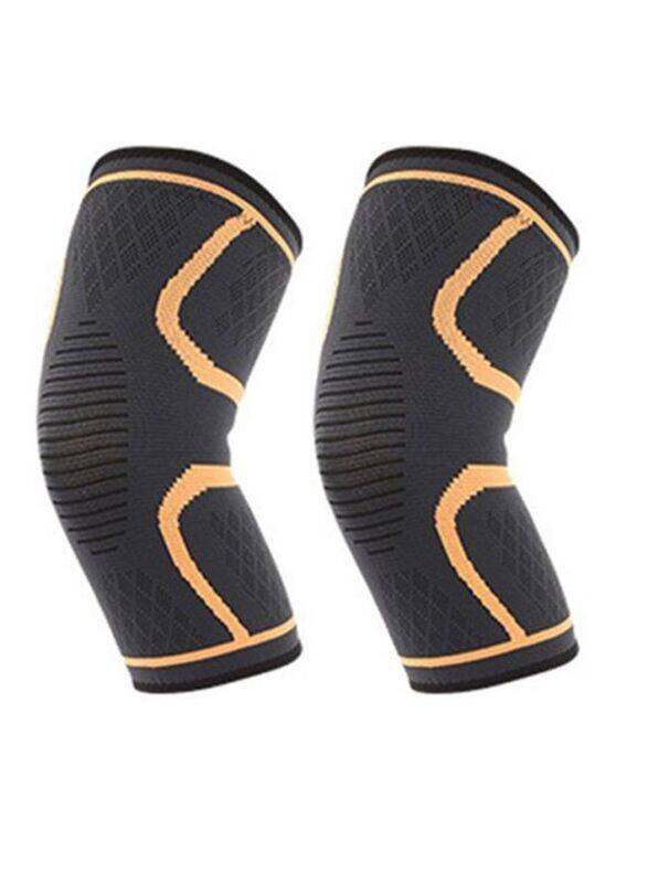 

Generic Small Pair of Football Protective Knee Pad, Yellow/Black