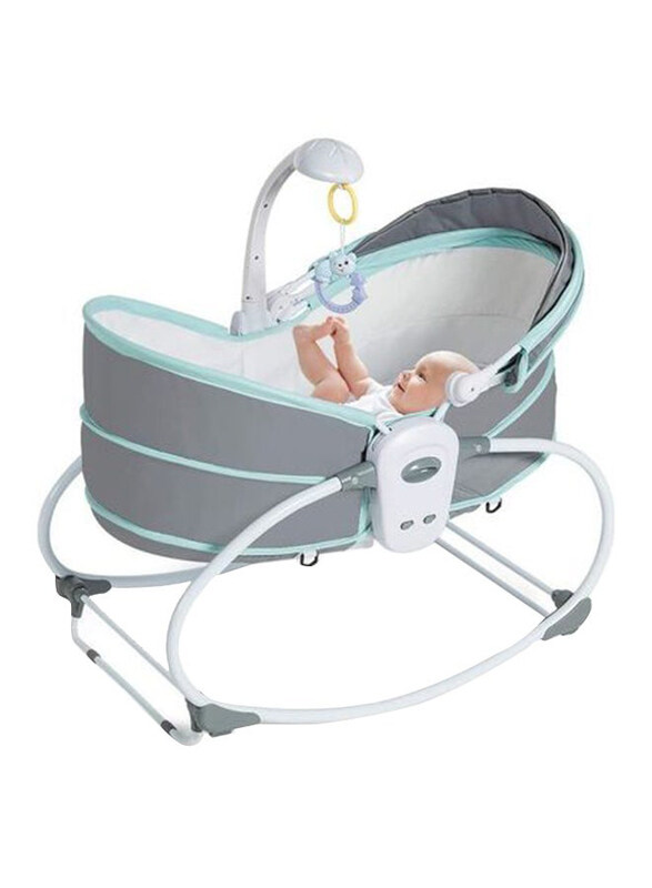 

Generic 5-In-1 Portable New-born Baby Bassinet With Detachable Canopy Music Toys, Multicolour