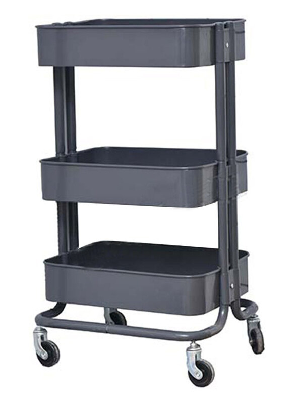 

Neathome Four Wheels 3 Tier Rolling Cart, Dark Grey