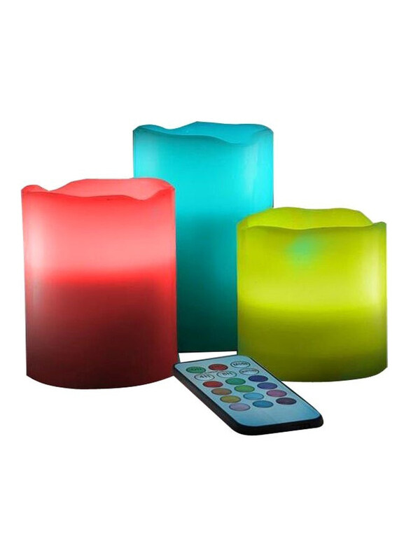 

Luma Flameless Candle With Remote Control Set, 3 Pieces, White
