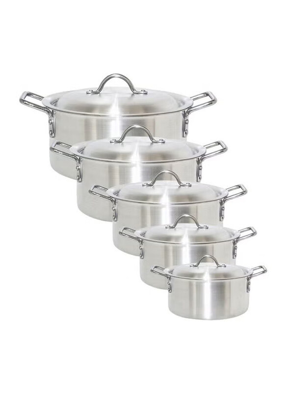 

Generic 10-Piece Aluminium Cookware Set, Silver