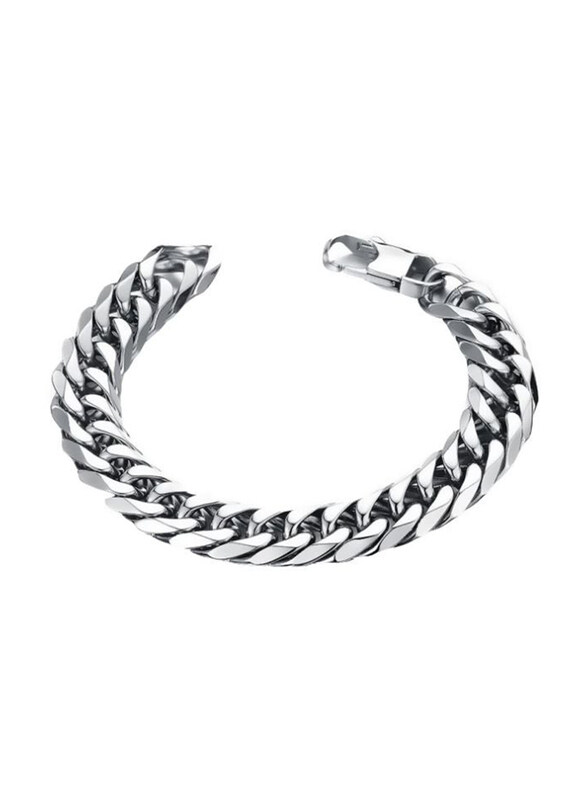 

Generic Titanium Steel Cuff Bracelet for Men, Silver