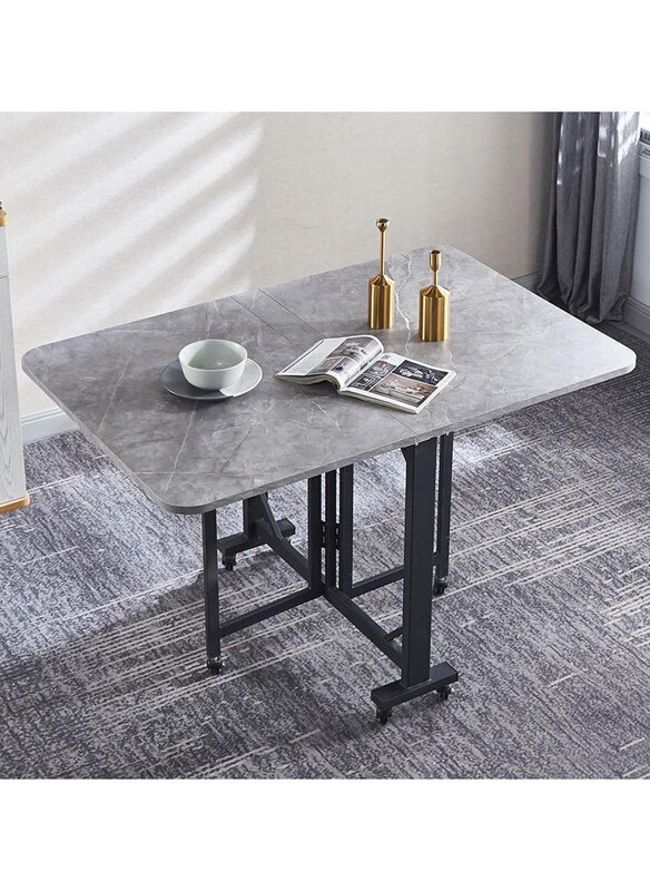 

DubaiGallery Multifunctional with Adjustable Feet Space-Saving Extendable Folding Dining Table for Small Spaces, Grey
