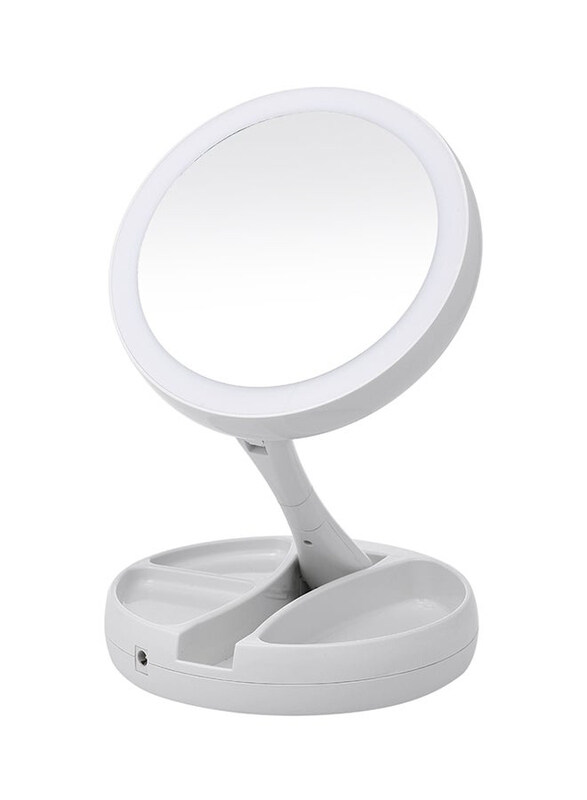 

Abody LED Lighted Makeup Mirror Stand Desk with Storage Box, White