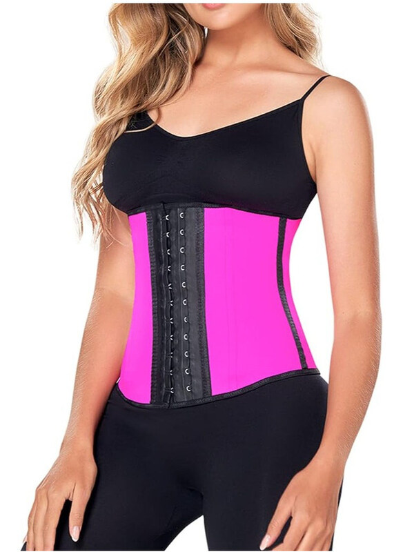 

DubaiGallery Waist Trainer with Buckle Body Shaper Corset, Pink, S